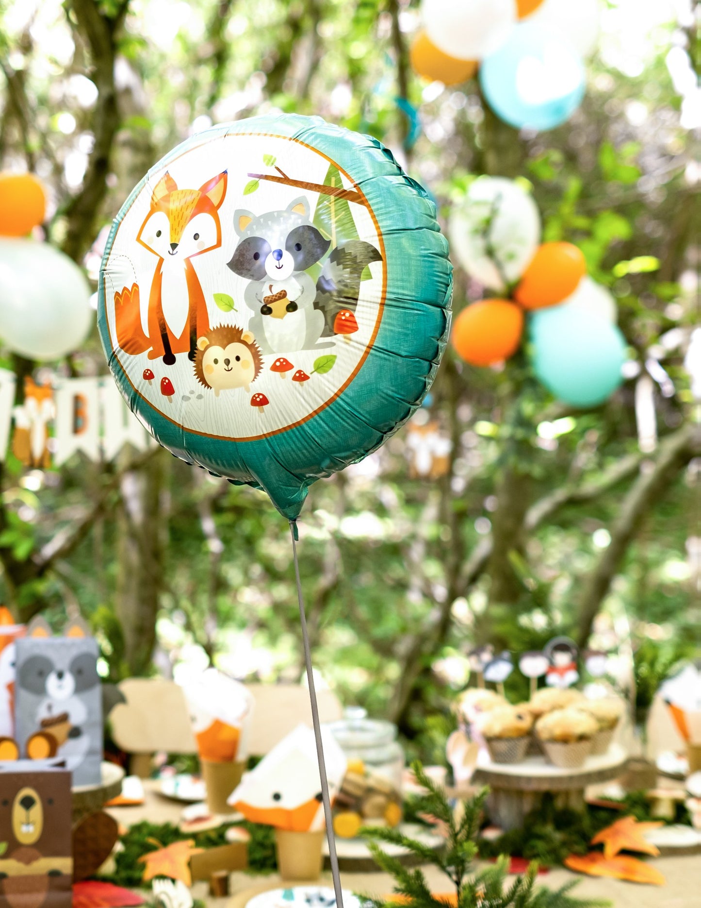 Fóliový balónek lesní zvířátka 45 cm k narozeninám