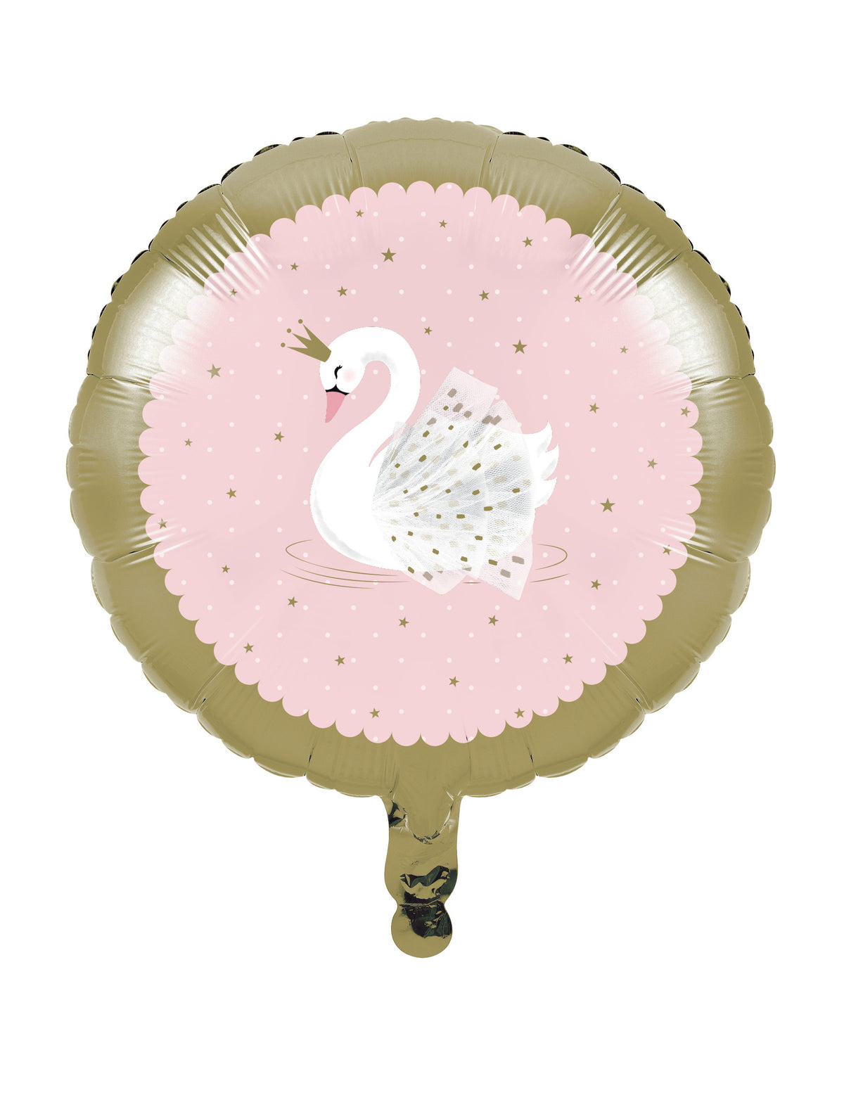 Ballon en aluminium cygne royal pour anniversaire rose et doré