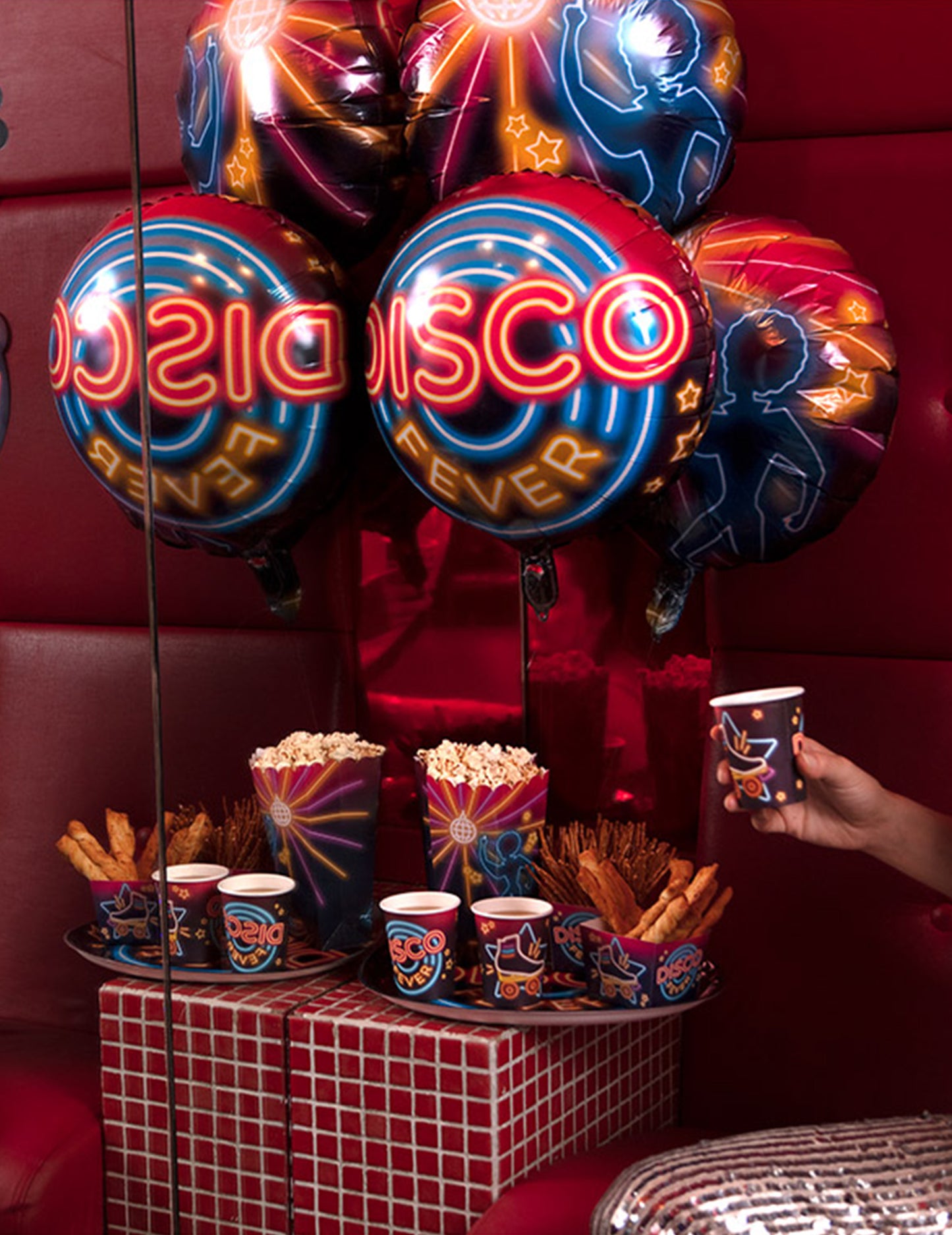 Disko horečka 45 fóliový balónek cm neonový efekt