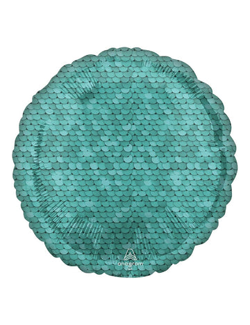 Ballon en aluminium écailles bleues 43 cm thème sirène
