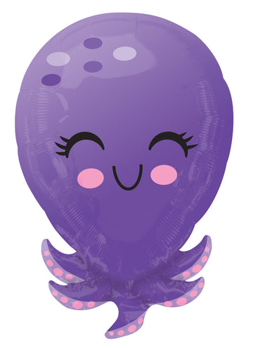 Fóliový balónek chobotnice fialový 53 x 35 cm narozeninová výzdoba