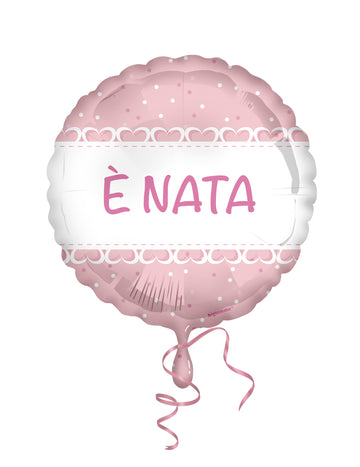 Fóliový balónek 45 cm Narodila se s růžovým srdcem