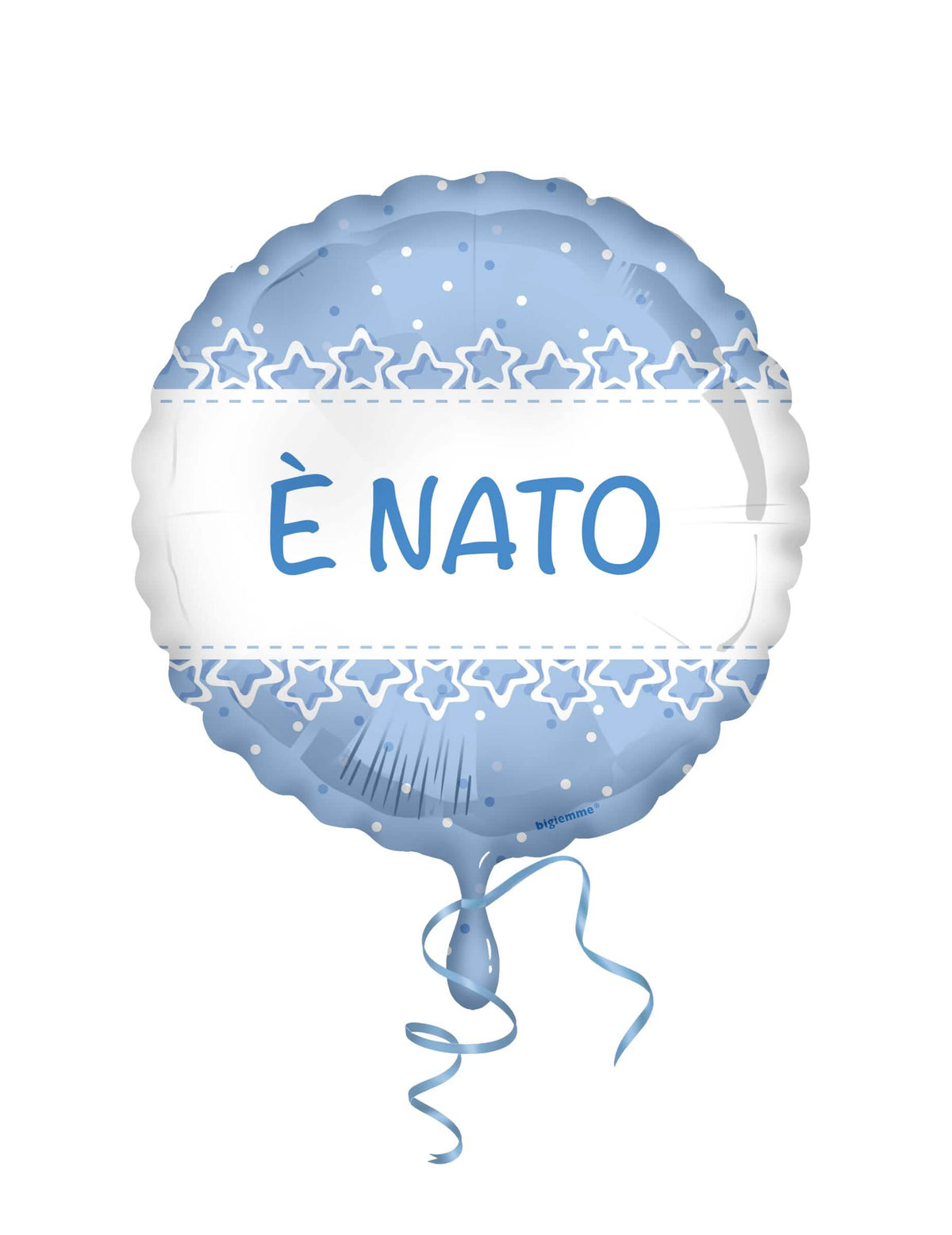 Fóliový balón s hvězdami křtu pro chlapec světle modrá s nápisem È NATO