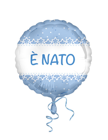 Fóliový balónek 45 cm světle modré křestní hvězdy