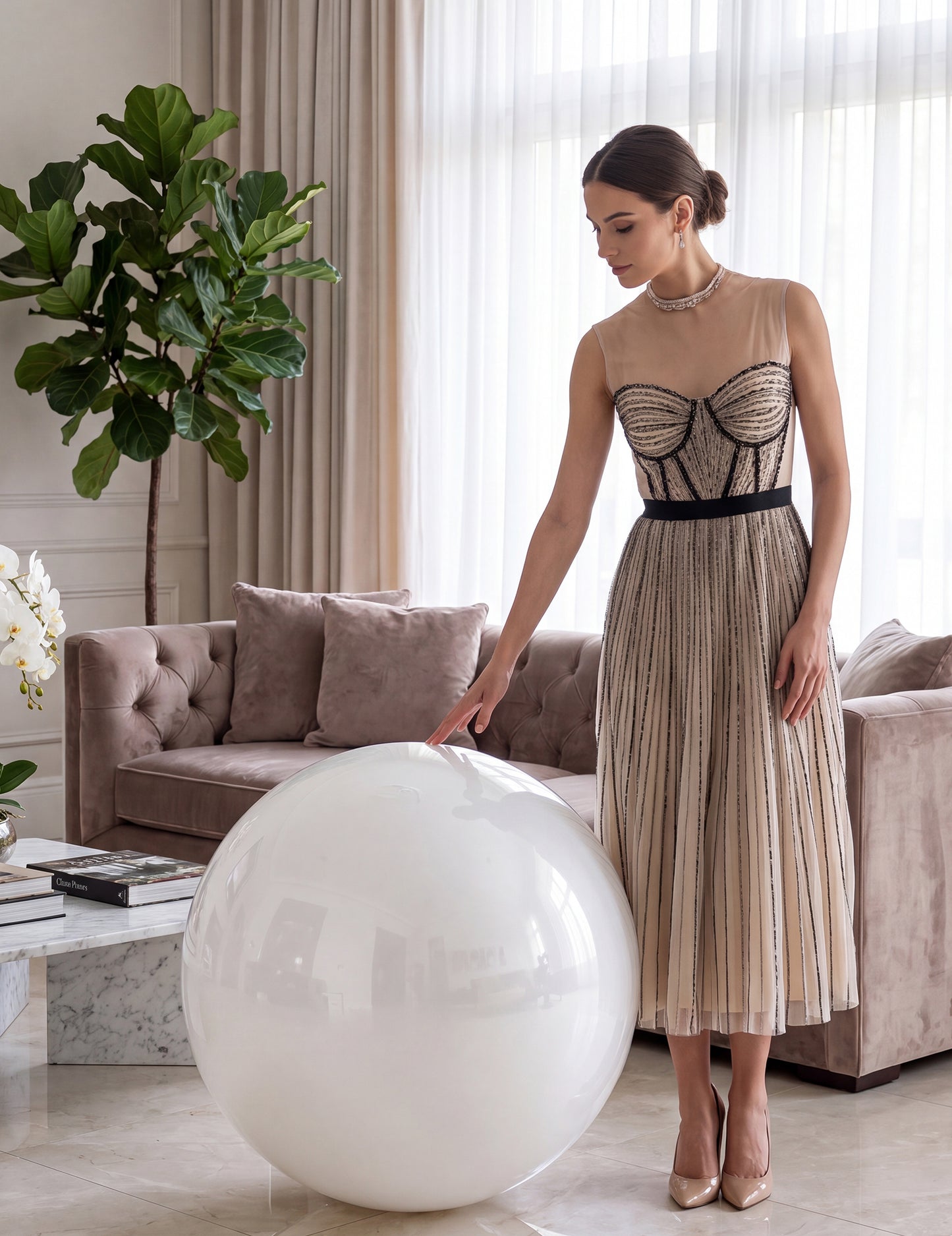 Obří balón bílá zrcadlová koule 60 cm