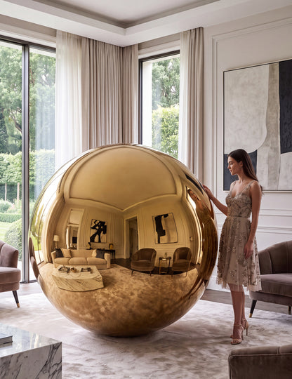 Obří balón zlatá zrcadlová koule 200 cm