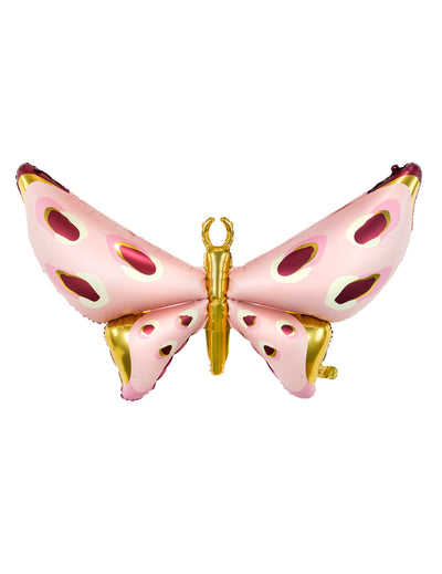 Ballon géant en aluminium papillon pour décoration de fête rose et or