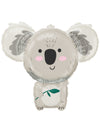 Ballon en aluminium koala eucalyptus pour fête gris et vert