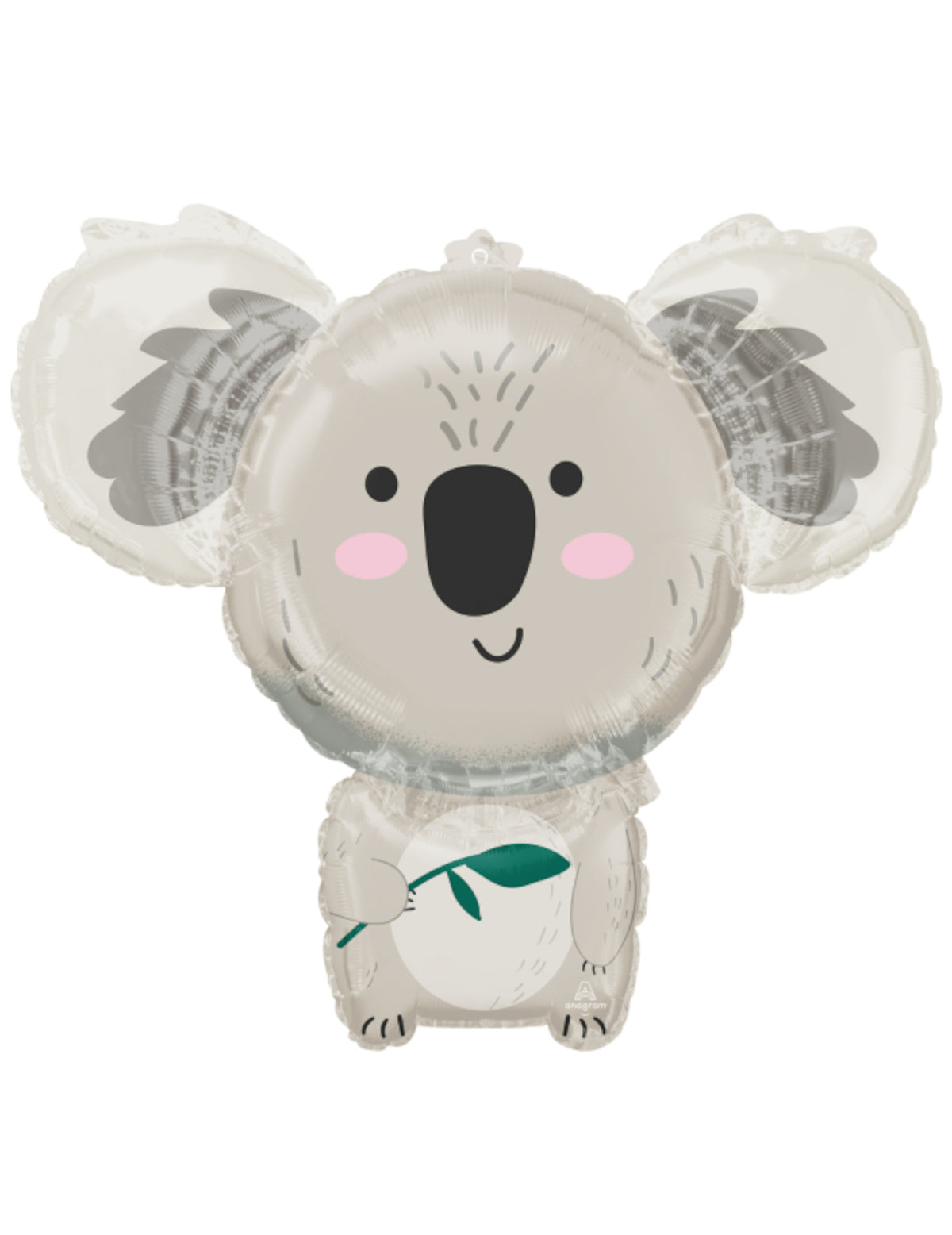 Ballon en aluminium koala eucalyptus pour fête gris et vert