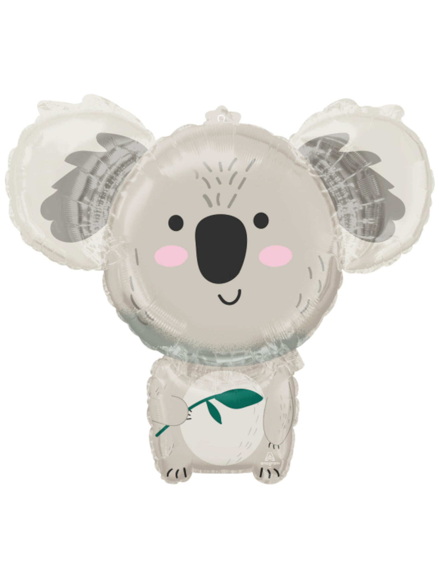 Ballon en aluminium koala eucalyptus pour fête gris et vert
