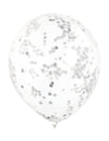 Ballons en latex à confettis transparents et argentés