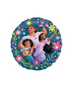 Ballon rond aluminium Encanto pour enfant bleu avec Mirabel Isabela et Luisa