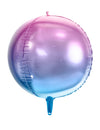Růžový a modrý gradientní hliníkový kulový balónek 35 cm nafukovací helium