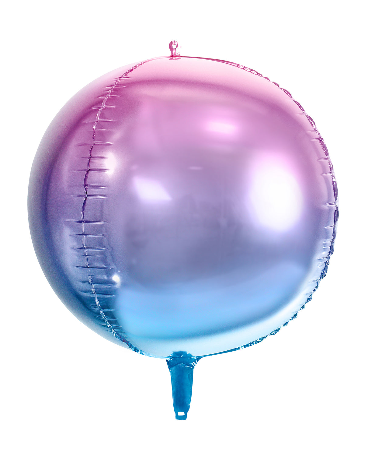 Růžový a modrý gradientní hliníkový kulový balónek 35 cm nafukovací helium