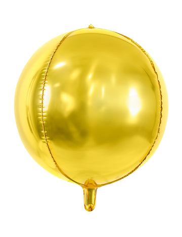 Ballon sphère en aluminium doré métallisé