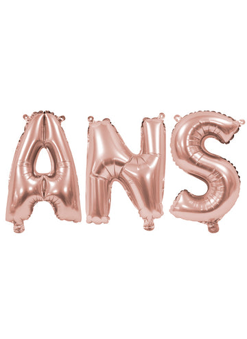 Fóliové balónky s písmenem let růžové zlato 36 cm narozeninová výzdoba