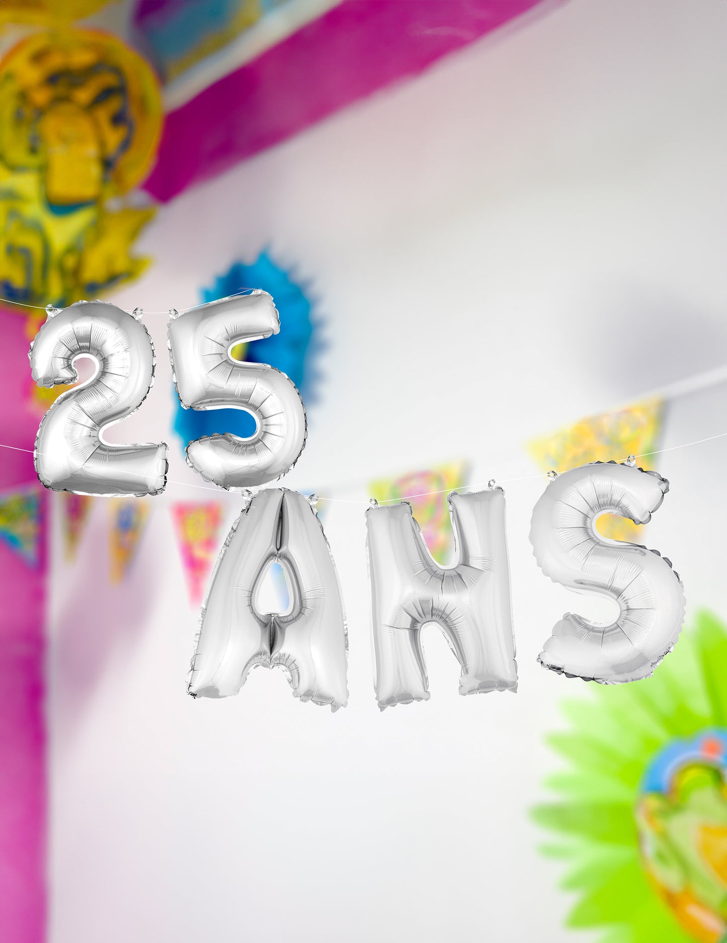 Fóliové balónky písmena stříbrné roky 36 cm na ozdobu