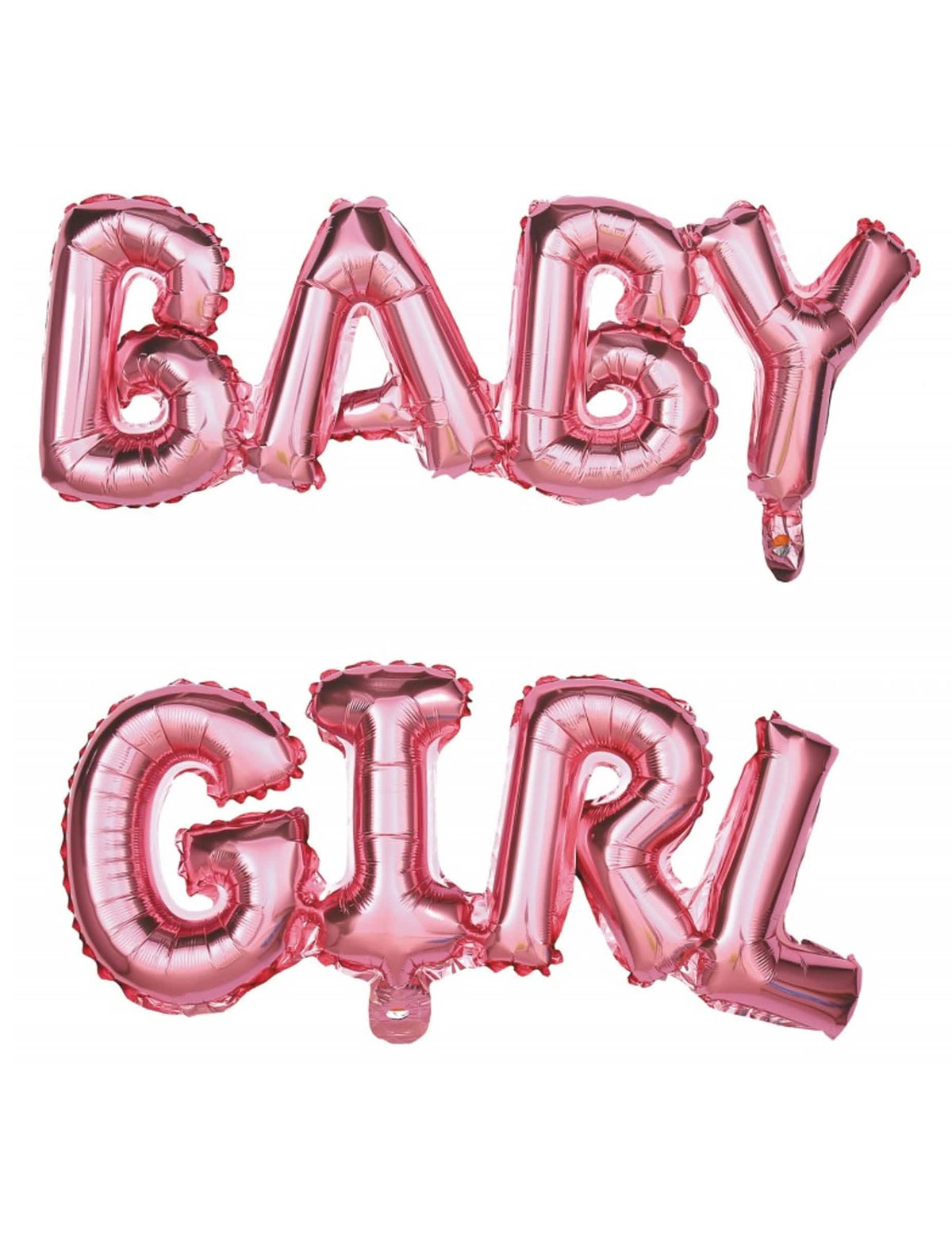 balónky z hliníku s písmeny Baby Girl pro baby shower růžová