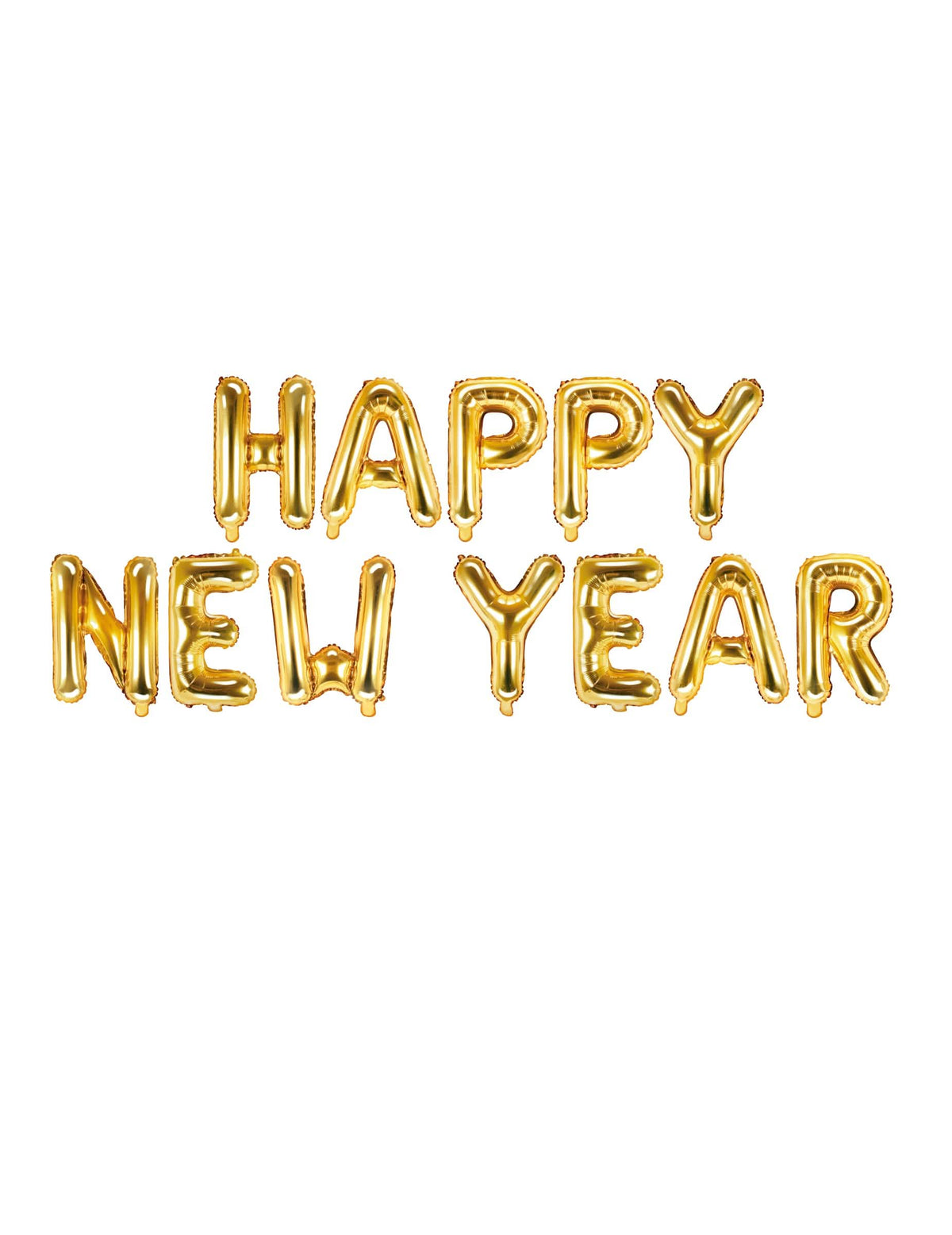 Hliníkové balónky s písmeny Happy New Year na oslavu zlaté