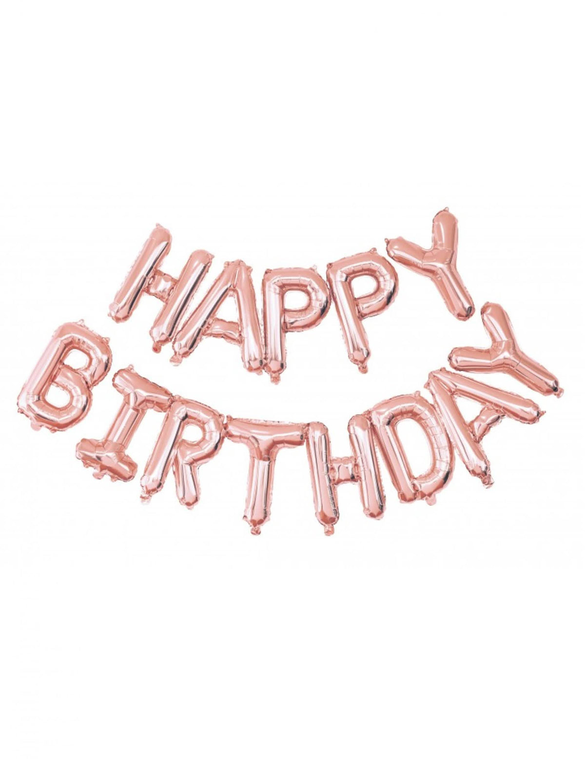 balónky z hliníkové fólie Happy Birthday růžové zlato