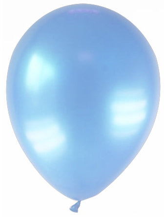 12 světle modrých metalických balónků 28 cm