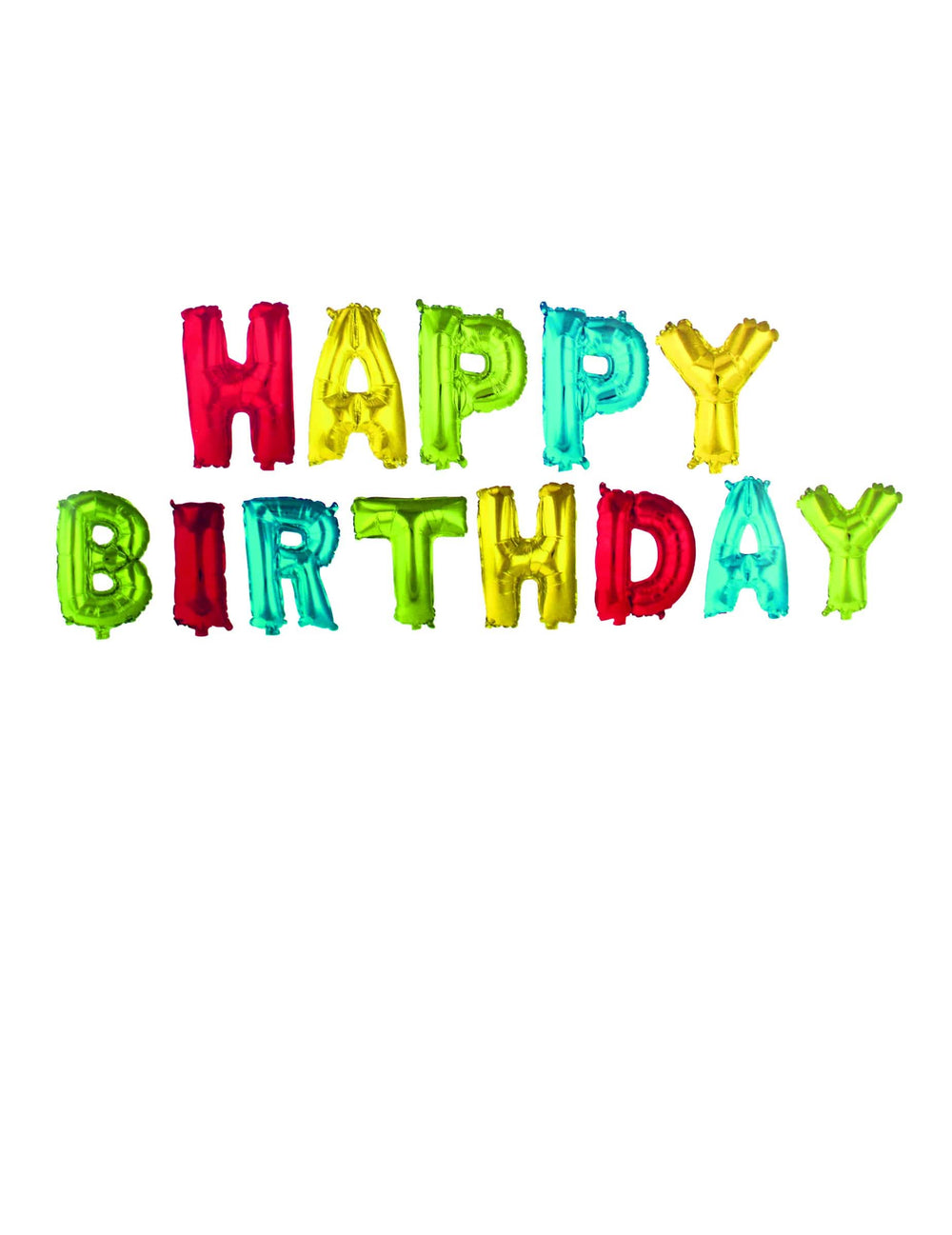 balónky písmena z hliníku Happy Birthday pro narozeniny vícebarevné