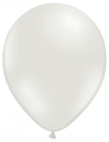 100 metalických perleťově bílých balónků 29 cm
