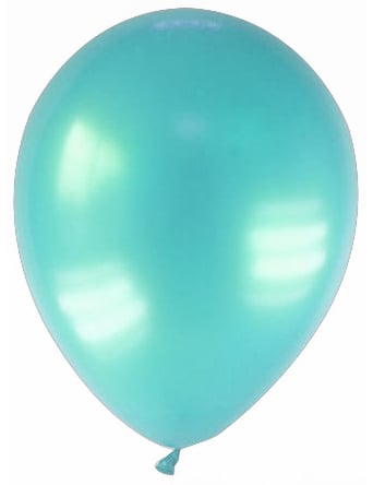 12 modrozelených metalických balónků 28 cm