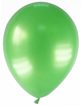 12 zelených metalických balónků 28 cm