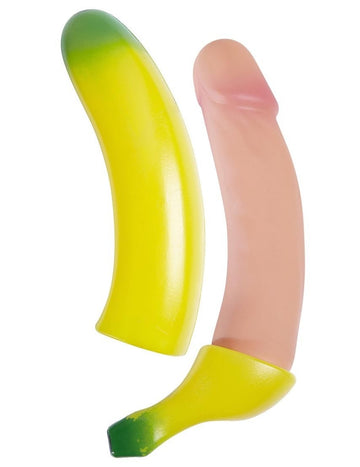 Banane coquine humoristique pour adulte jaune avec phallus rose