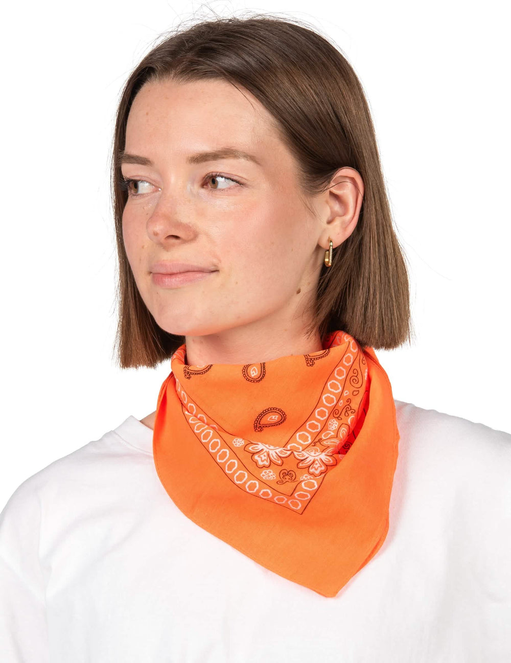 Nošený kolem krku neonová oranžová bandana pro dospělého