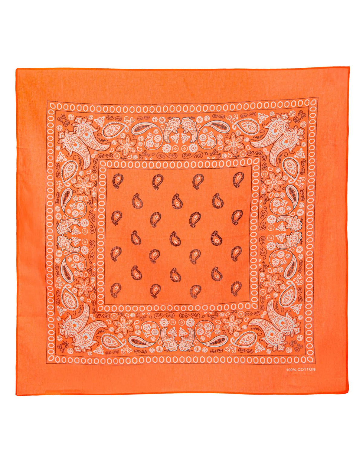 Plochý pohled na neonově oranžový bandana pro dospělého