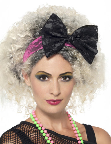 Dámská čelenka s velkou krajkou a mašlí