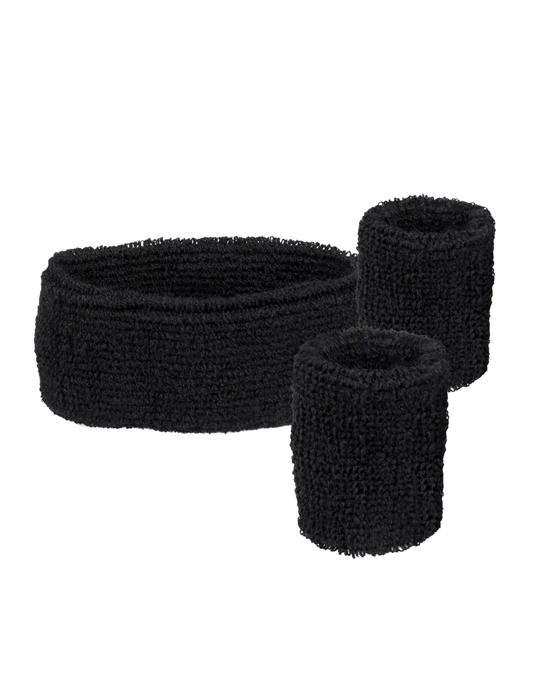 Vue d'ensemble du bandeau et poignets 80's pour adulte