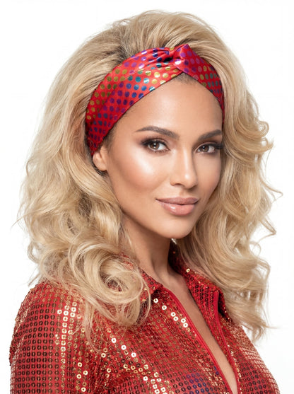 Špičková červená disco dámská čelenka