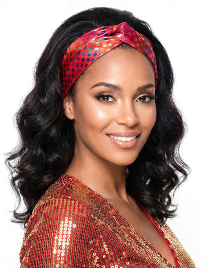 Špičková červená disco dámská čelenka