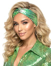 Bandeau disco pour femme vert haut de gamme à pois multicolores