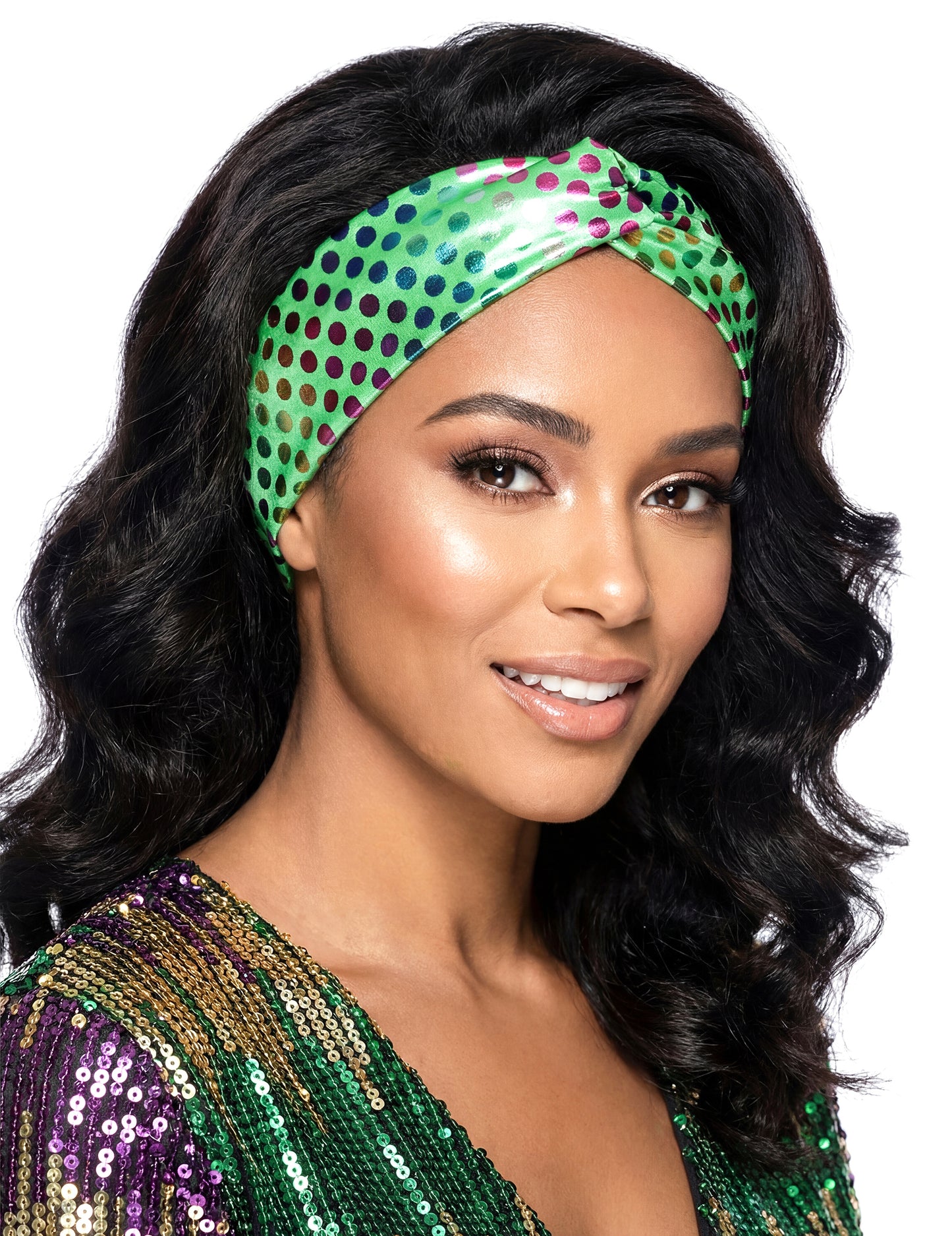 Špičková zelená disco dámská čelenka
