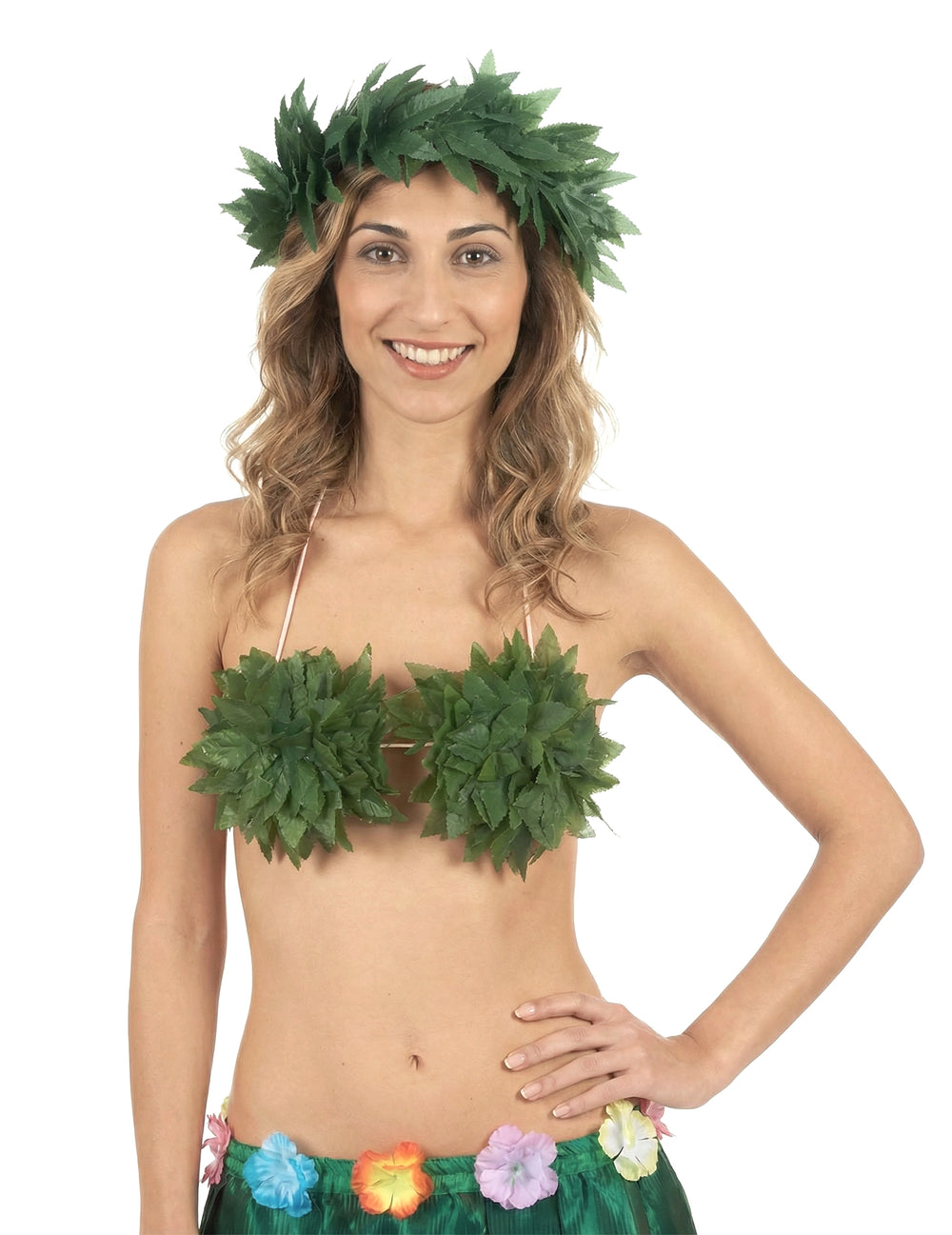 Bandeau feuilles tropicales pour femme vert