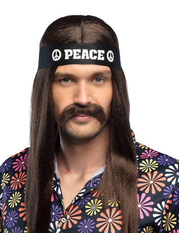 Čelenka pro dospělé s černým motivem míru