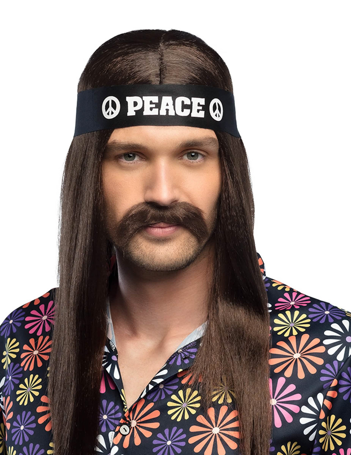 Čelenka Peace pro dospělého černá s bílým nápisem