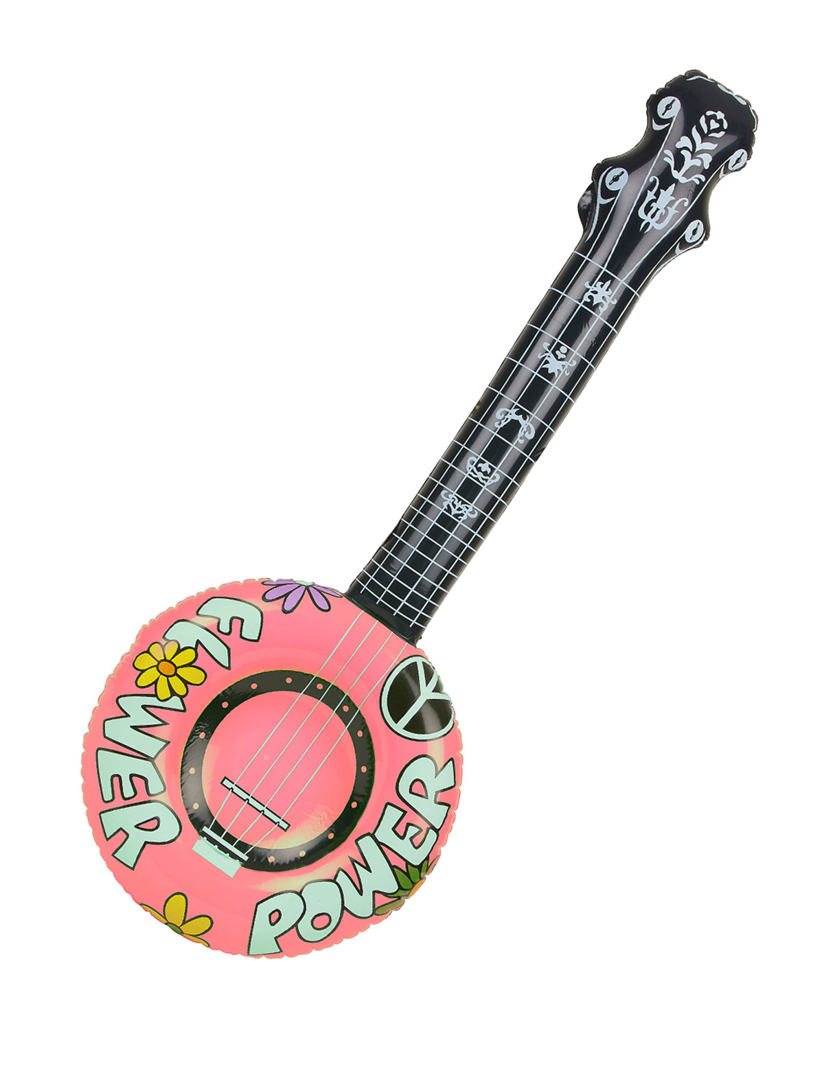 Vue de trois-quarts du banjo gonflable hippie
