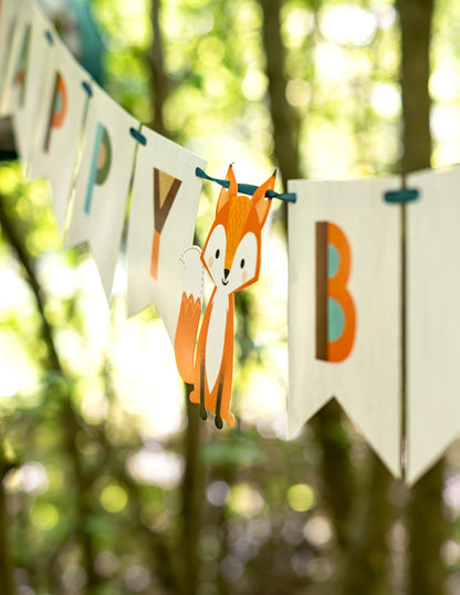 Všechno nejlepší k narozeninám lesní zvířátka kartonový banner 2,4m