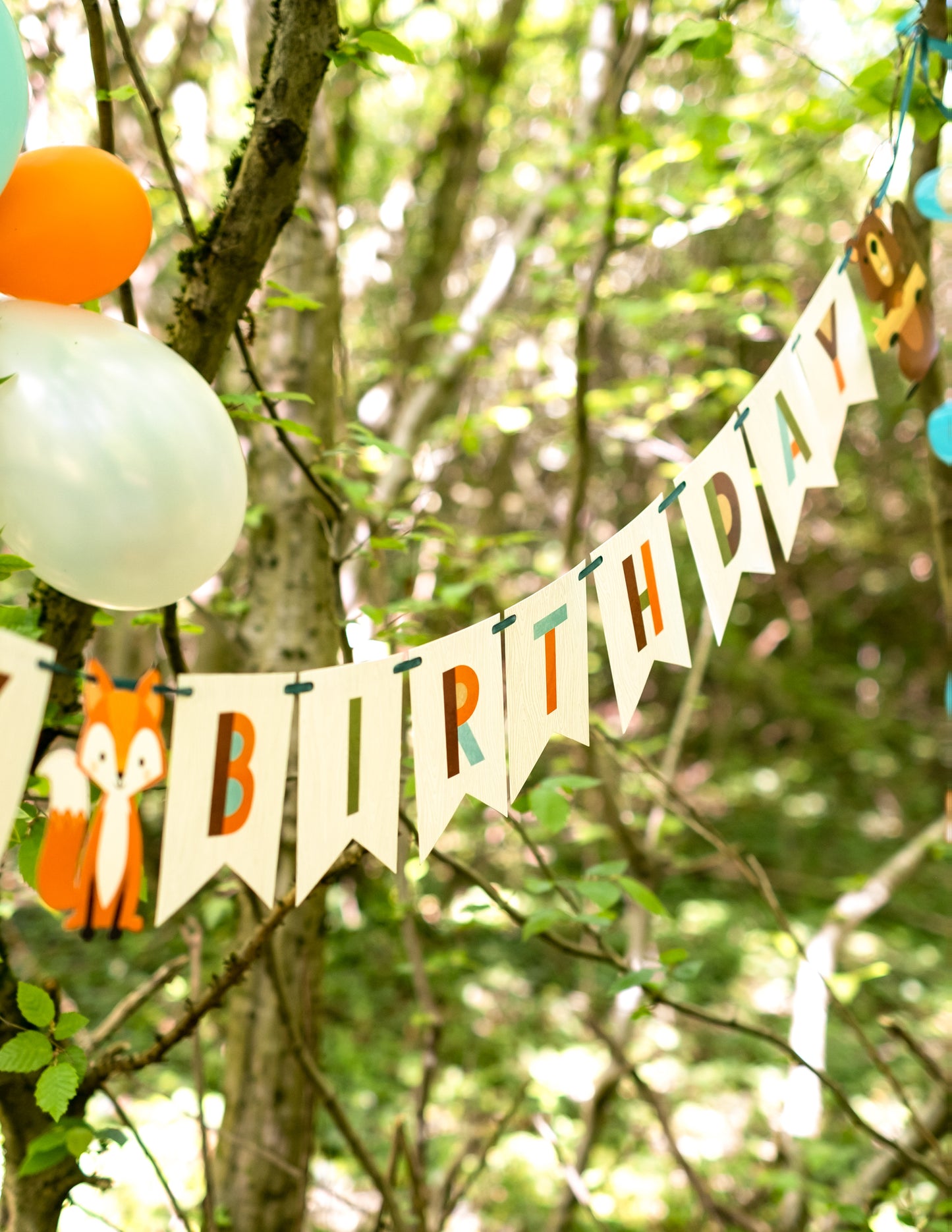 Všechno nejlepší k narozeninám lesní zvířátka kartonový banner 2,4m
