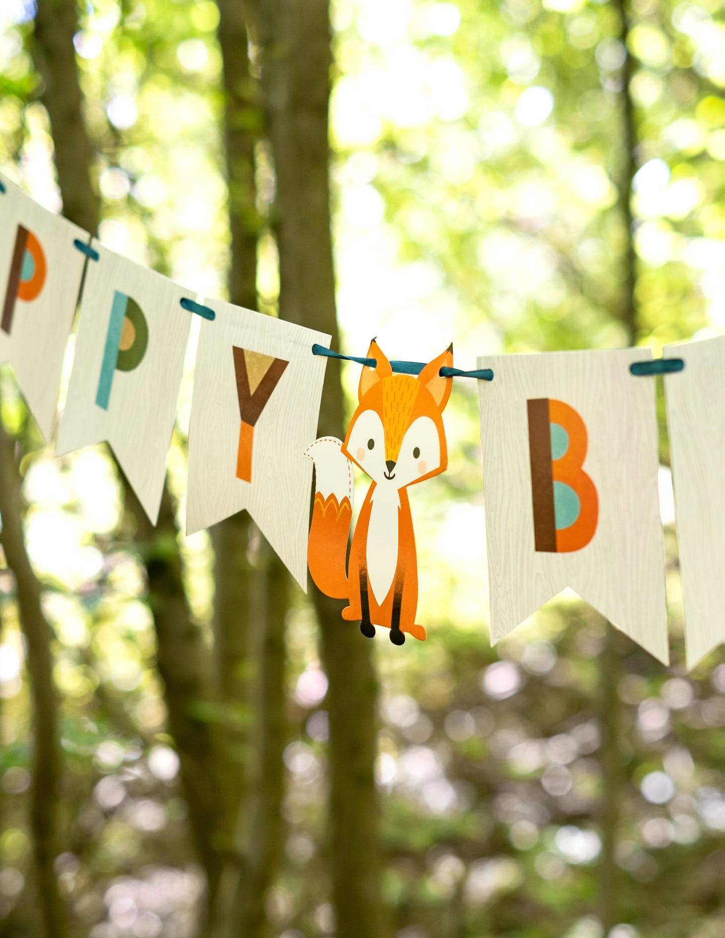 Všechno nejlepší k narozeninám lesní zvířátka kartonový banner 2,4m