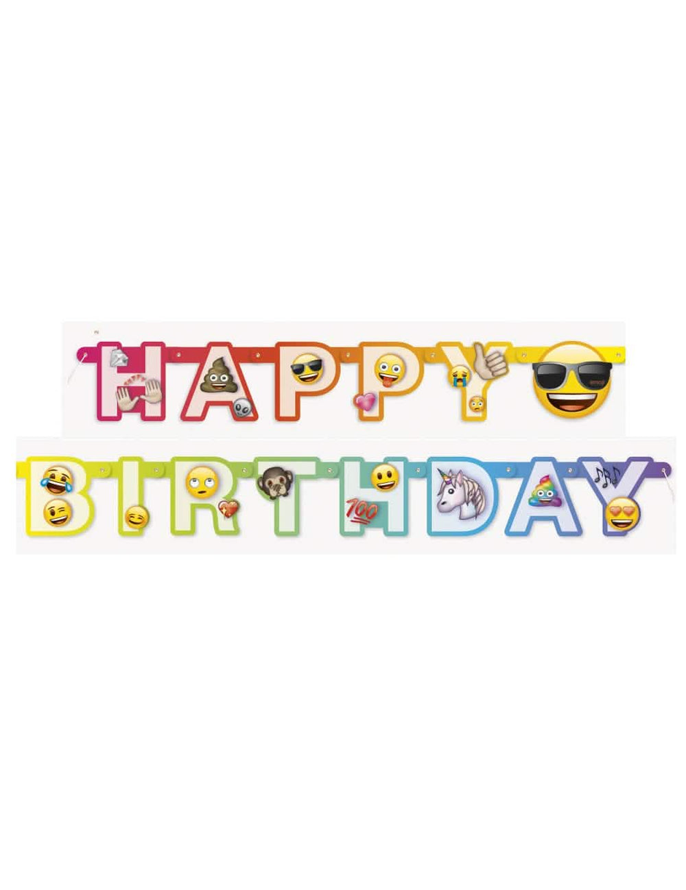 Kartonový banner happy birthday Emoji Rainbow pro vícebarevné oslavu