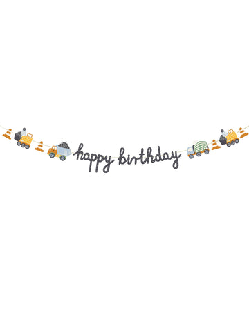 Narozeninový banner s motivem stavebního kamionu 2m