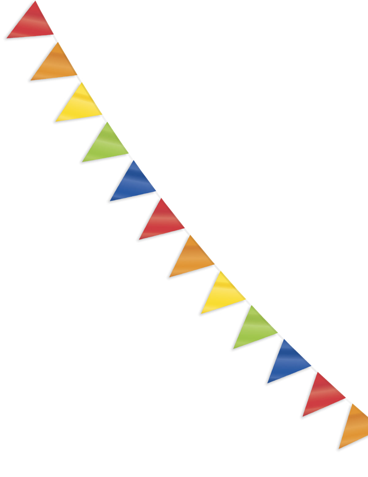 Vue en diagonale de la bannière multicolore pour décoration de fête