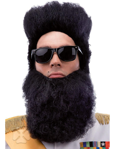 Barbe de dictateur pour adulte noire volumineuse