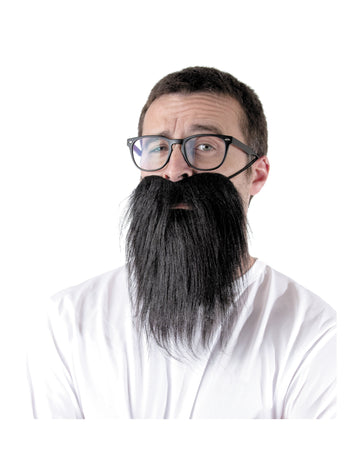 Dospělý černý hipsterský vous